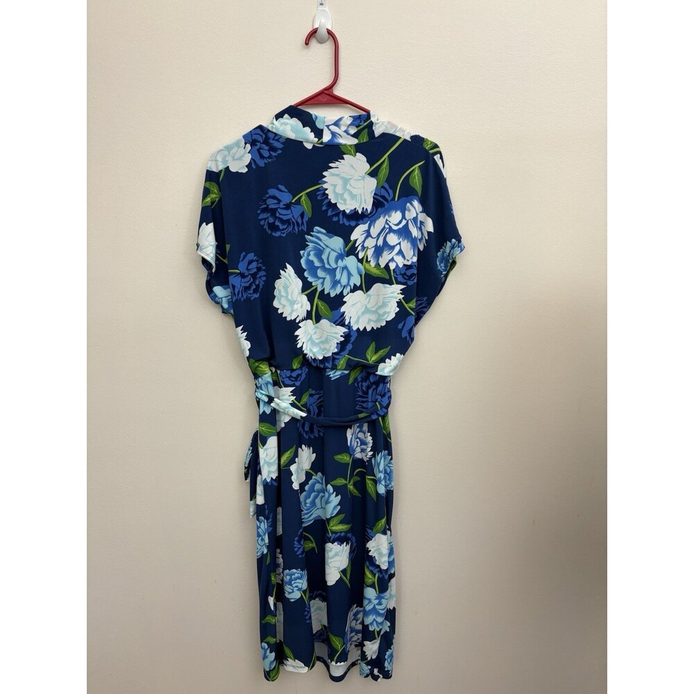 Charter Club Women’s Dress Floral XL Short Sleeve With Belt Surplice Neck - Picture 3 of 14